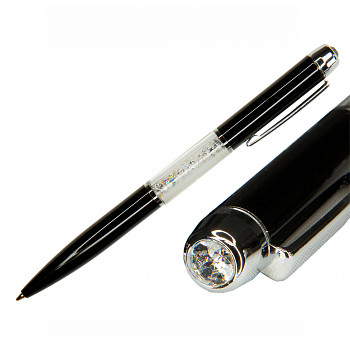 Ball PEN BLACK CRYSTAL AB Swarovski Crystals