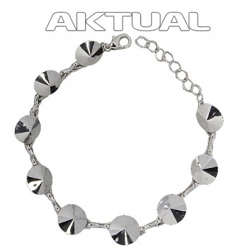 Bracelet RIVOLI 9 x 8mm Rhodium Plated decorative chain