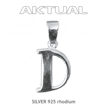 Pendant Ag925Rh letter "D" 1,1g