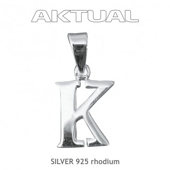 Pendant Ag925Rh letter "K" 1,2g