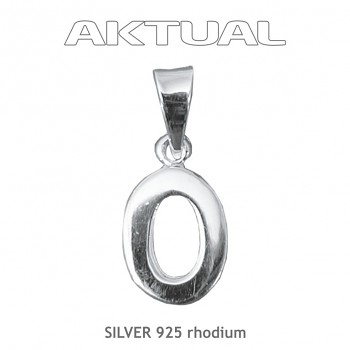 Pendant Ag925Rh letter "O" 1,3g