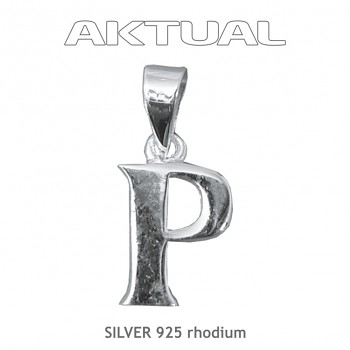 Pendant Ag925Rh letter "P" 1,2g