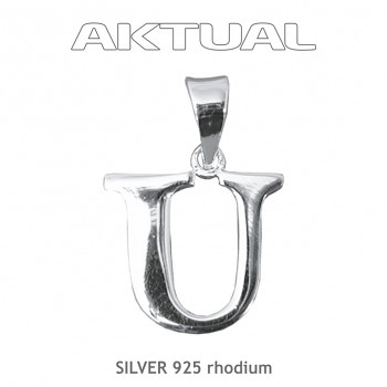 Pendant Ag925Rh letter "U" 1,4g