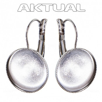 Leverback Earrings ROCKS Round 15mm Platina