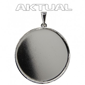 Pendant ROCKS Round 25mm Rhodium Plated