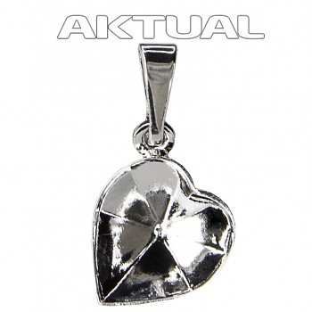 Pendant HEART 11mm Rhodium Plated