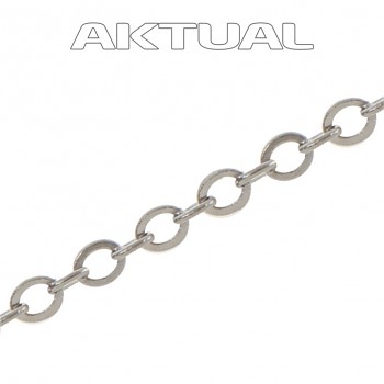 Chain M/FLAT 1,5mm  Rhodium  Plated