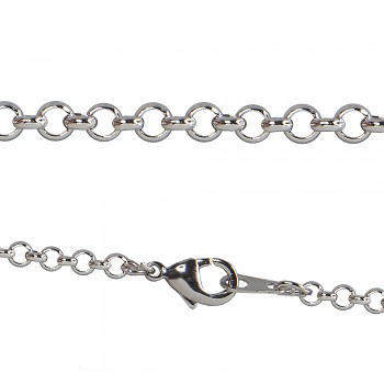 Chain ROLO 2,5mm 52cm  Rhodium  Plated