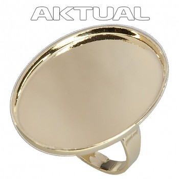 Ring ROCKS Oval 30x22mm GOLD Plated Plated