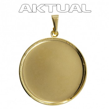 Pendant ROCKS Round 25mm Gold Plated