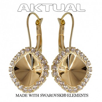 Leverback Earrings STRASS 4470 12mm Gold Plated