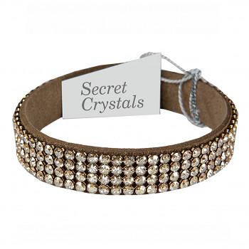 dazzleCRYSTALS Bracelet BROWN & CRYSTAL GOLDEN SHADOW - The lenght will be customized to your request