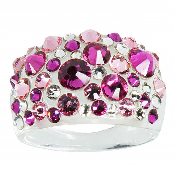 Ring BUBBLE 50 FUCHSIA Swarovski Crystals