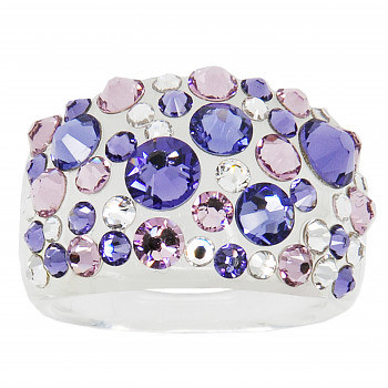 Ring BUBBLE 50 TANZANITE Swarovski Crystals