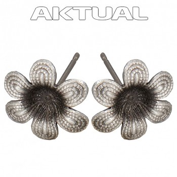 Earposts RIVOLI FLOWER 13mm for RIVOLI 6mm (ss29) Antic Silver Plated