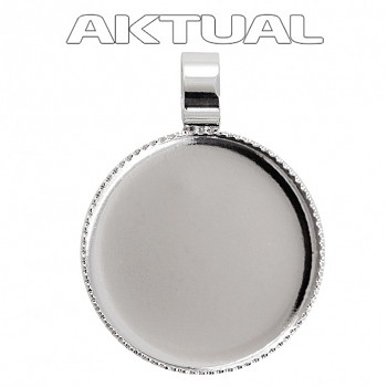 Přívěsek CABOCHON crystal kruh 12mm Rhodiovaný (trubička)