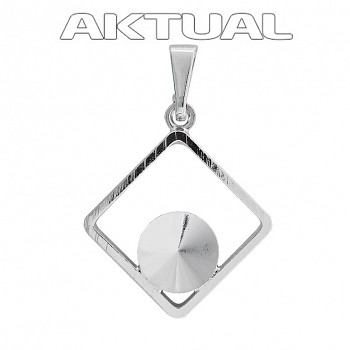 Pendant JBC SQUARE RIVOLI 8mm Rhodium Plated