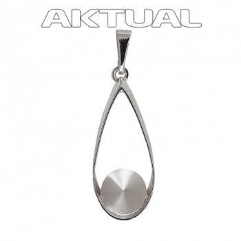 Pendant JBC DROP RIVOLI 8mm Rhodium Plated