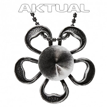 Pendant RIVOLI FLOWER 25mm/12mm Antic Silver Plated