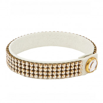 dazzleCRYSTALS Bracelet WHITE & GOLDEN SHADE Swarovski Crystals - The lenght will be customized to your request