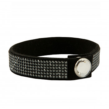 dazzleMICRO Bracelet BLACK JET HEMATITE Swarovski Crystals - The lenght will be customized to your request