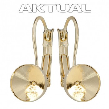 Leverback Earrings CHATON s39-8mm Gold Plated