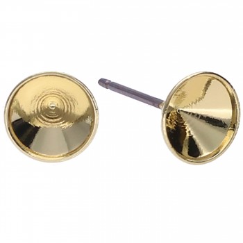 Earposts CHATON s39-8mm Gold Plated