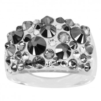 Ring BUBBLE 50 HEMATITE Swarovski Crystals