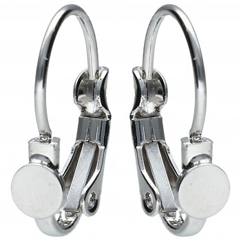 Náušnice klapka ploška 4mm Rhodium (pro DISCOBALL 4869-8mm)- lůžko bez okraje