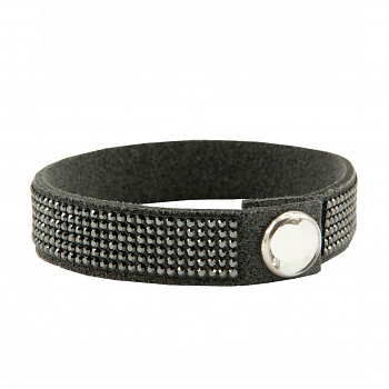 dazzleMICRO Bracelet GREY JET HEMATITE Swarovski Crystals - The lenght will be customized to your request