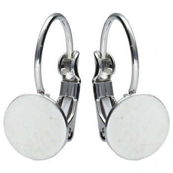 Náušnice klapka ploška 8mm Rhodium