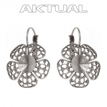 Leverback Earrings RIVOLI FILIGREE 20mm/8mm Curved Antic Silver