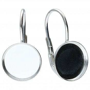 Leverback Earrings CHESSBOARD CIRCLE 10mm Ag925, 0.66g