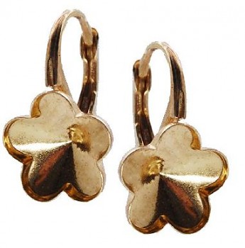 Leverback Earrings FLOWER 10mm, Ag925+Au, 0.78g