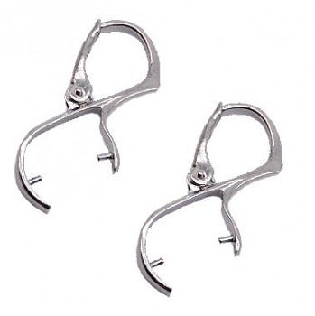 Leverback Earrings 26x12mm Rhodium Plated
