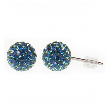 Earrings sparkly BALL Earposts 6mm, BERMUDA Swarovski Crystals, titanium pin (chatons discoball)