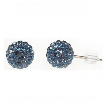 Earrings sparkly BALL Earposts 6mm, MONTANA Swarovski Crystals, titanium pin (chatons discoball)