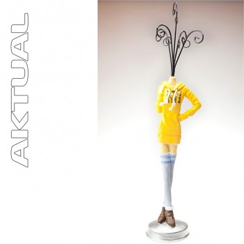 Jewelry Stand GIRL YELLOW/GREY, hight cca 31 cm