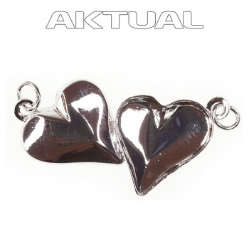 Pendant SWEET HEART/1 13+13mm Rhodium Plated (right: 4809, left: metal)