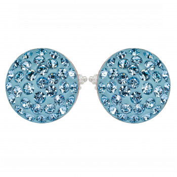 Earrings sparkl+B2023:B2062y RIVOLI Earposts 10mm AQUAMARINE Ag925