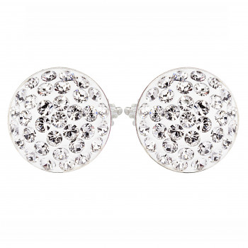 Earrings sparkly RIVOLI Earposts 10mm CRYSTAL Ag925