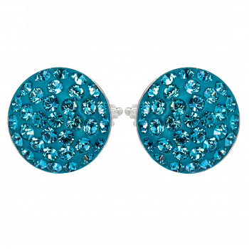 Earrings sparkly RIVOLI Earposts 10mm INDICOLITE Ag925