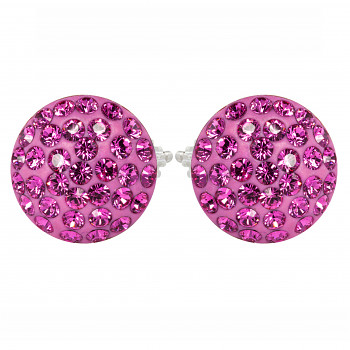 Earrings sparkly RIVOLI Earposts 10mm ROSE Ag925