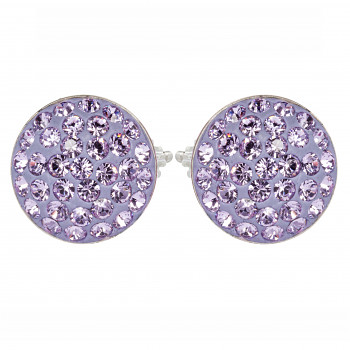 Earrings sparkly RIVOLI Earposts 10mm VIOLET Ag925