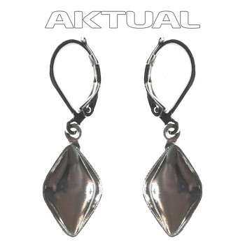 Leverback Earrings with loop for dangling LEMON 14mm Rhodium