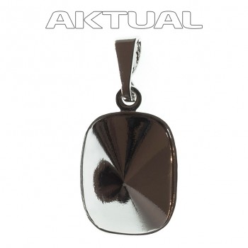 Pendant CUSHION 14mm Rhodium Plated