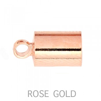 Koncovka  4mm s očkem ROSE GOLD