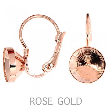 Leverback Earrings CHATON s39-8mm ROSE GOLD