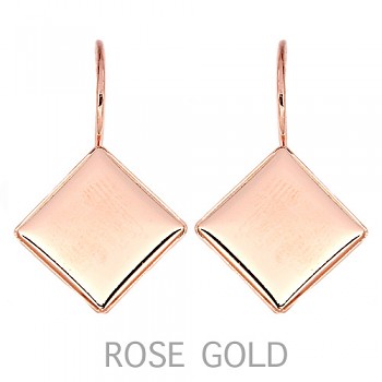 Leverback Earrings CHESSBOARD 12mm ROSE GOLD