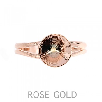 Ring CHATON s39-8mm ROSE GOLD Plated